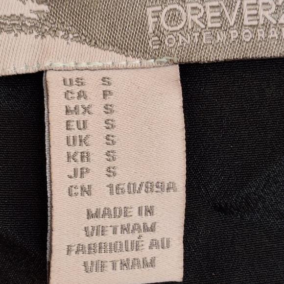 Forever 21 Cute Junior Dress Blk/Wht/Blue SzS Cap Sleeves Mini Elastic Waist - Picture 2 of 9